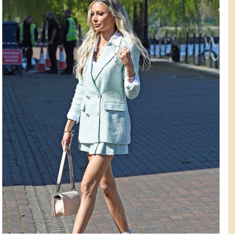 ZARA 2 Piece Tweed Check Blazer+ Skirt - Picture 10 of 12